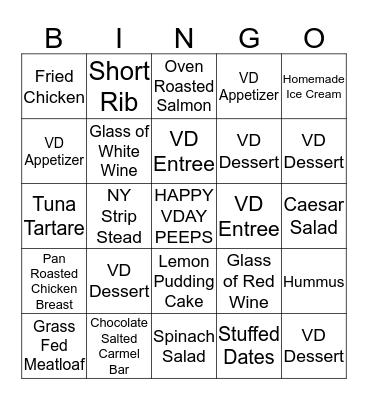 Avenue Kitchen Bingo Card