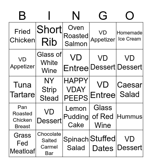 Avenue Kitchen Bingo Card