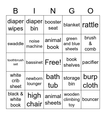 Baby Bingo Card