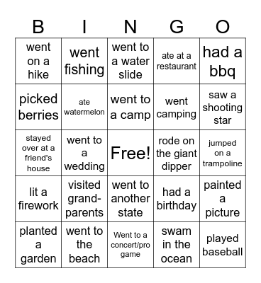 First Day of School Scavenger Hunt Bingo Card