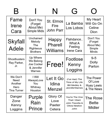 Bingo Movie Themes Bingo Card