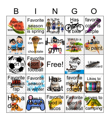 Getting to Know You Bingo Card