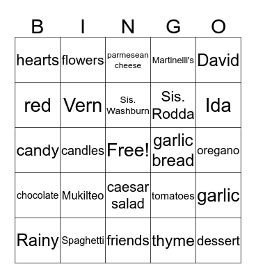 Happy Valentines Day  Bingo Card