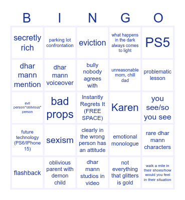 Dhar Mann Bingo Card