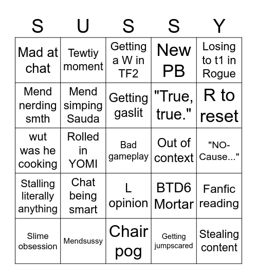 MENDDEV BINGO Card