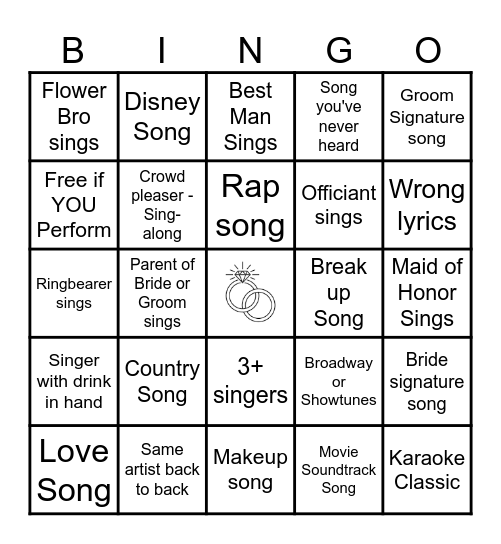 karaoke Bingo Card