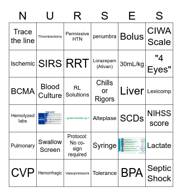 Nursing Bingo Card