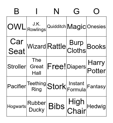 HARRY POTTER BABY BINGO Card