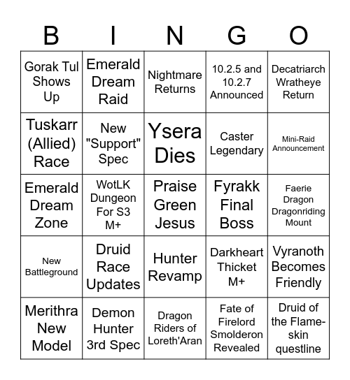 10.2 Speculation Bingo Card