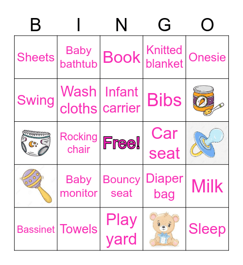 Marissa's Baby Shower Bingo Card