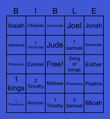 Bible bingo Card