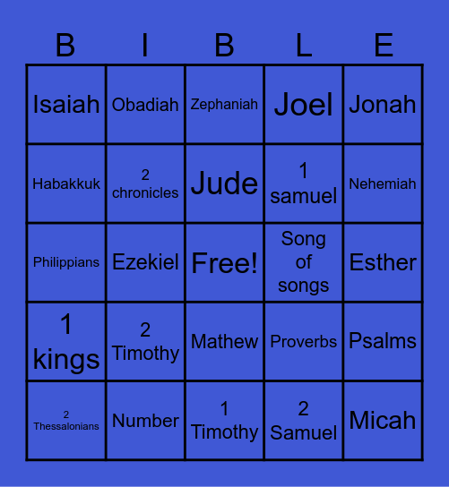 Bible bingo Card