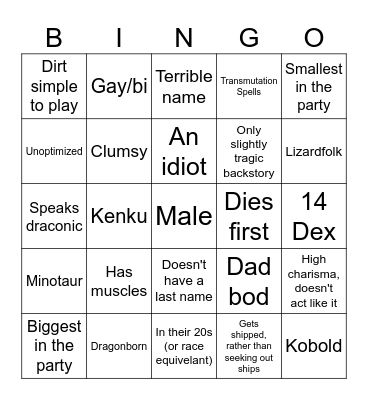 Patrick's Characters Bingo Card