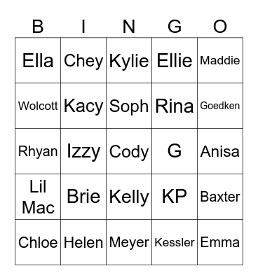Icebreaker Bingo Card