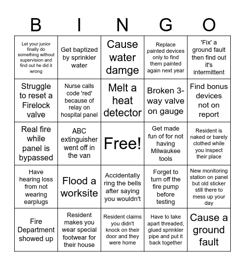 Fire Tech Bingo Card