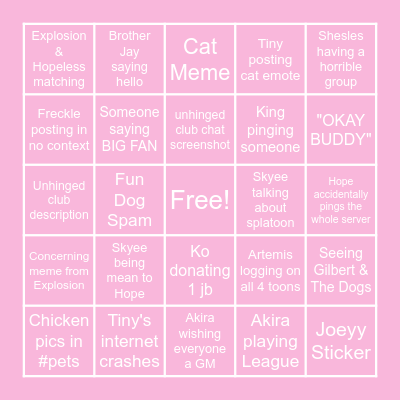SAKURA BINGO CARD Bingo Card