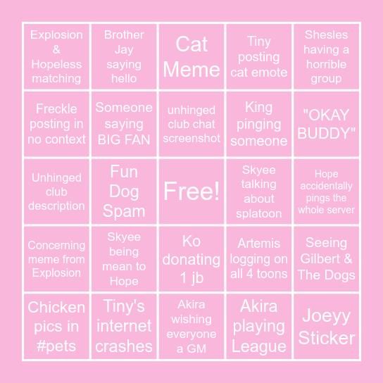 SAKURA BINGO CARD Bingo Card