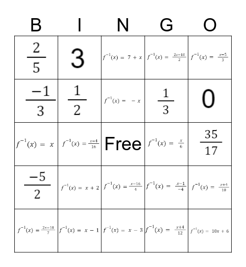 Unit 1B Practice Bingo Card