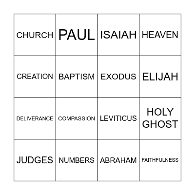 CHILDREN'S FUN DAY Bingo Card