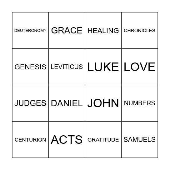 CHILDREN'S FUN DAY Bingo Card