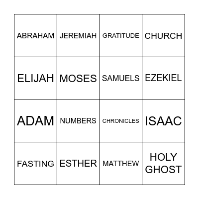 CHILDREN'S FUN DAY Bingo Card