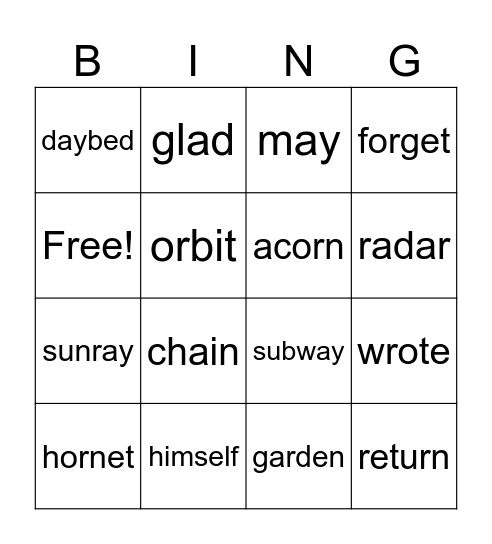 Open/Closed Bingo Card