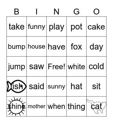 Cat in the Hat Bingo! Bingo Card