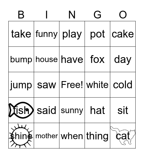 Cat in the Hat Bingo! Bingo Card