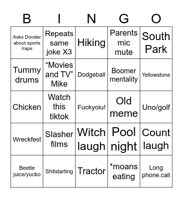 Mike Terell Bingo Card