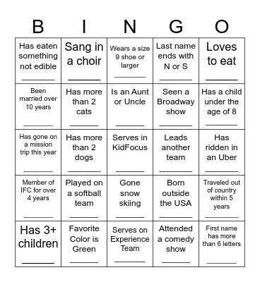 Connect Group Leader Bingo Card