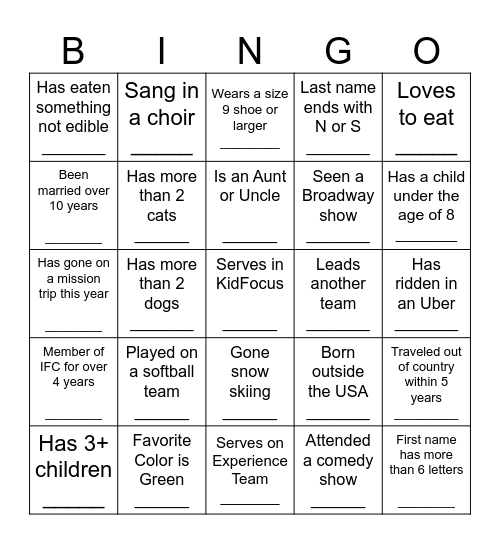 Connect Group Leader Bingo Card