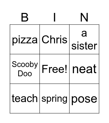 Mrs. Holton-Rice Bingo Card