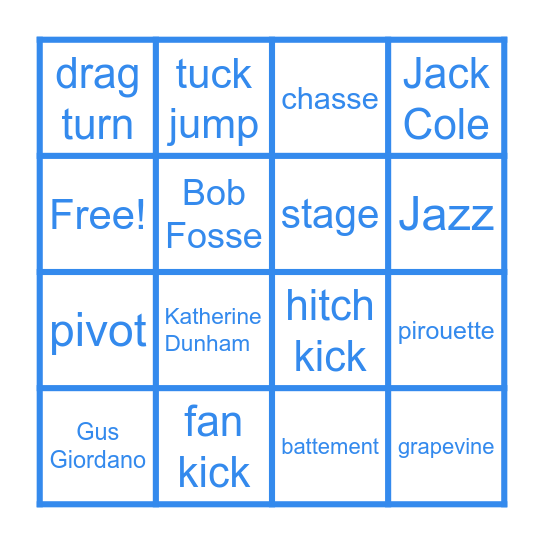 Jazz Bingo Card