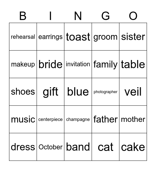 GINA SAYS Bingo Card