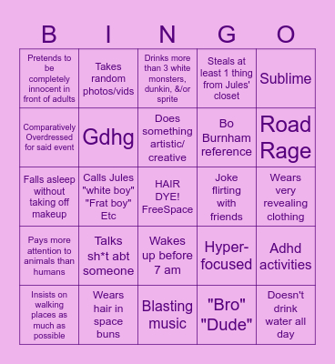 Cici Bingo Card