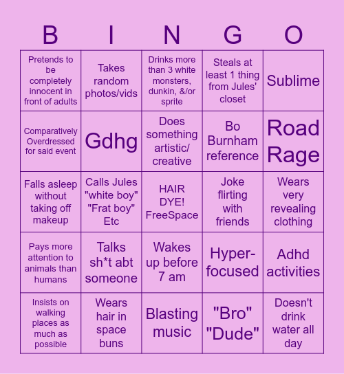 Cici Bingo Card