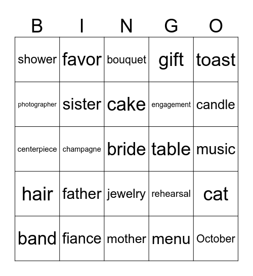 GINA SAYS Bingo Card