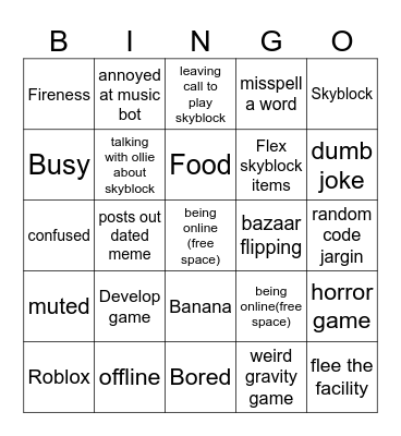 jacob bingo Card