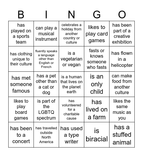 Diversity Bingo - Fabulous RA 2023 Edition Bingo Card