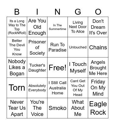 MusicBingo Card