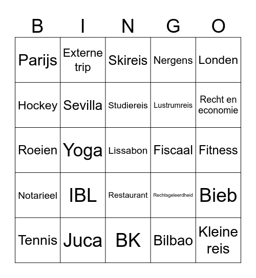Lotte's Bingo Card