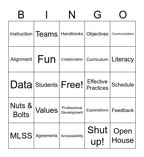 Handbook Bingo Card