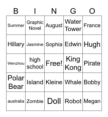 2022 Freshmen Class Listening Bingo Card