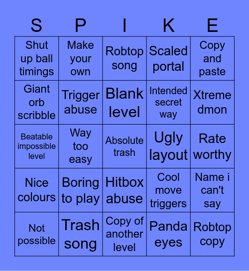 Recent tab bingo Card