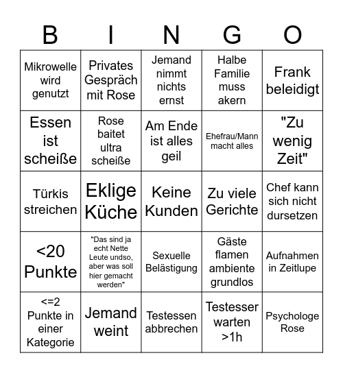 Rosin Bingo 1 Bingo Card