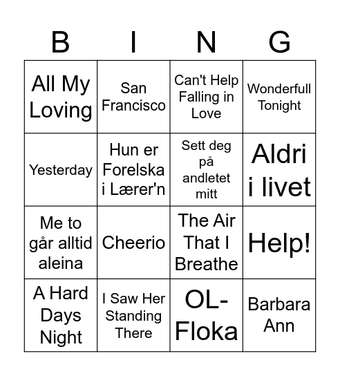 Irene & Peters gullbryllupsbingo Card