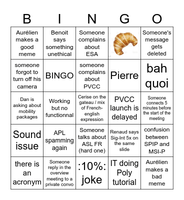 Overview meeting BINGO Card