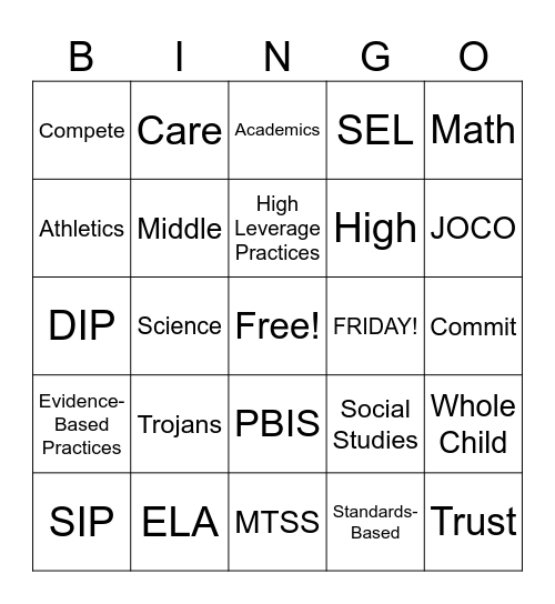 COMPETE - 8/18/23 Bingo Card