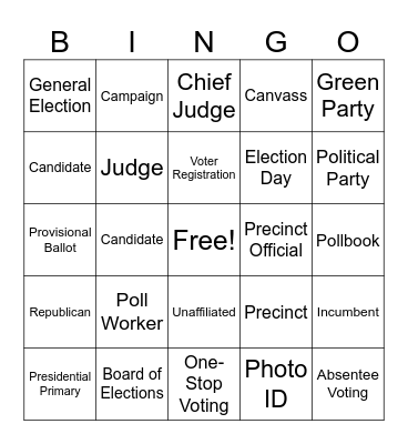 Election Bingo Card