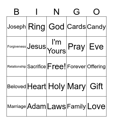 Valentine's Bingo Card
